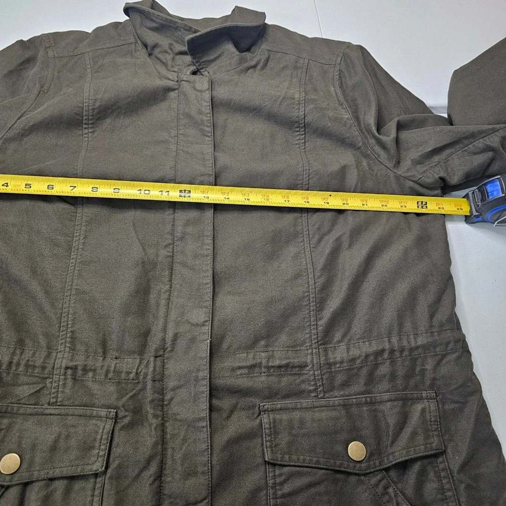 J. Jill Field Jacket XL Brown Removable Quilted Lining Utility Outdoor Barn Coat